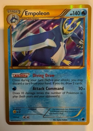 Empoleon (117 Secret Rare), graded 9.5