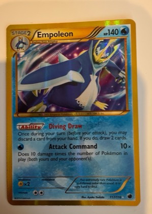 Empoleon (117 Secret Rare), graded 8.0