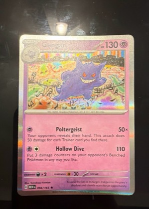 Gengar 094/165 (Cosmos Holo), graded 9.0