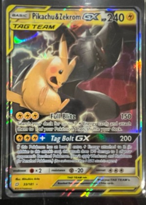 Pikachu & Zekrom GX, graded 9.0