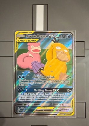 Slowpoke & Psyduck GX (Alternate Full Art), graded 9.0