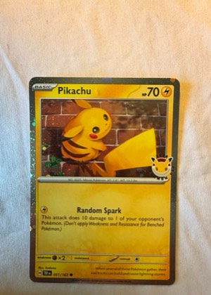 Pikachu - 051/162 (Cosmo Holo) graded 8