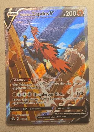 Galarian Zapdos V (Alternate Full Art), graded 9.0