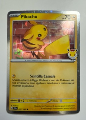 Pikachu - 051/162 (Cosmo Holo) graded 8.5