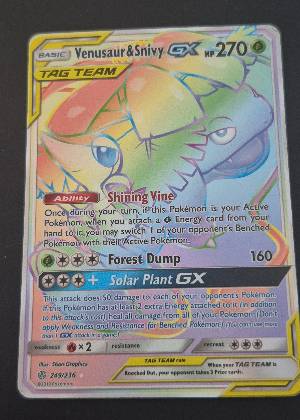 Venusaur & Snivy GX (Secret), graded 9.0