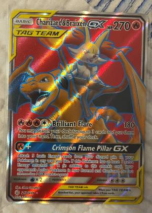 Charizard & Braixen GX (Full Art), graded 9.0