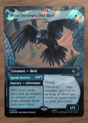 Most Decrepit Old Bird (Showcase) (Surge Foil), graded 9.0