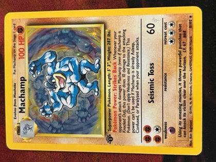 Machamp - 8/102 (Base Set Shadowless) graded 6 & below