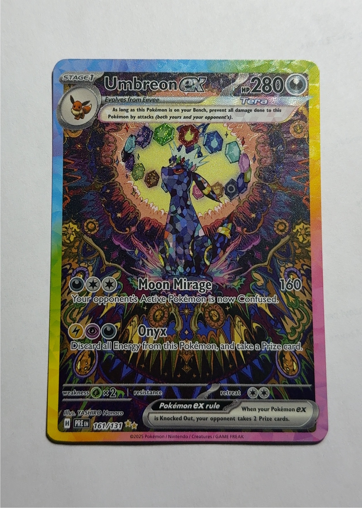 Umbreon ex from Prismatic Evolutions, a Gem Mint 10 ZeroPop community scan