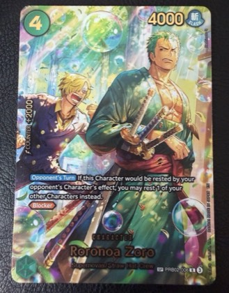 Roronoa Zoro - PRB02-006 (SP), graded 9.0