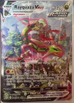 Rayquaza VMAX (Alternate Art Secret), graded 9.0