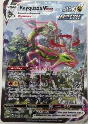 Rayquaza VMAX (Alternate Art Secret), graded 8.5