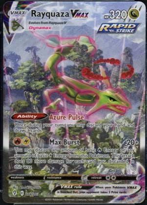 Rayquaza VMAX (Alternate Art Secret), graded 8.5
