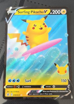 Surfing Pikachu V, graded 9.0