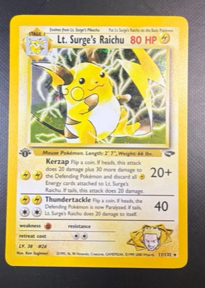 Lt. Surge's Raichu, graded 9.0