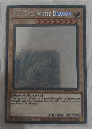 Blue-Eyes White Dragon (Ghost Rare), graded 6.5