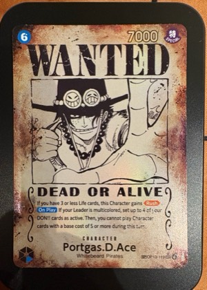 Portgas.D.Ace (119) (Wanted Poster), graded 8.5