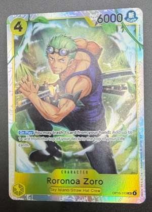 Roronoa Zoro (OP15-113), graded 9.0