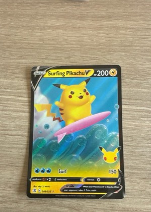 Surfing Pikachu V, graded 8.0