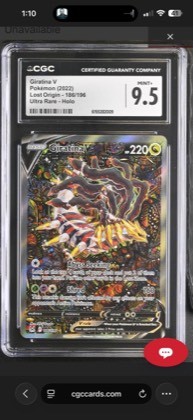 Giratina V (Alternate Full Art), graded 9.5