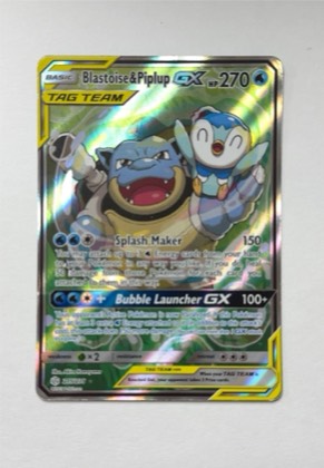 Blastoise & Piplup GX (Alternate Full Art) graded 6 & below