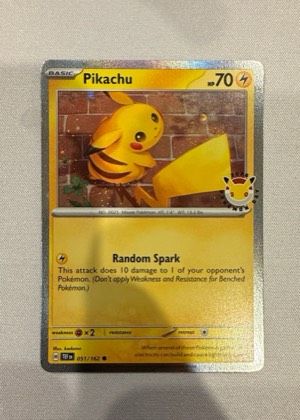 Pikachu - 051/162 (Cosmo Holo), graded 9.0