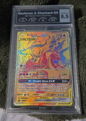 Reshiram & Charizard GX, graded 9.0