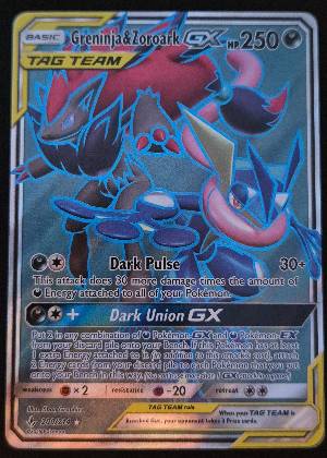 Greninja & Zoroark GX (200) (Full Art), graded 9.0