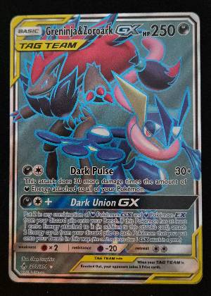 Greninja & Zoroark GX (200) (Full Art), graded 9.0
