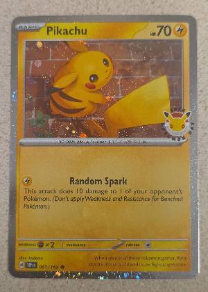 Pikachu - 051/162 (Cosmo Holo), graded 9.0