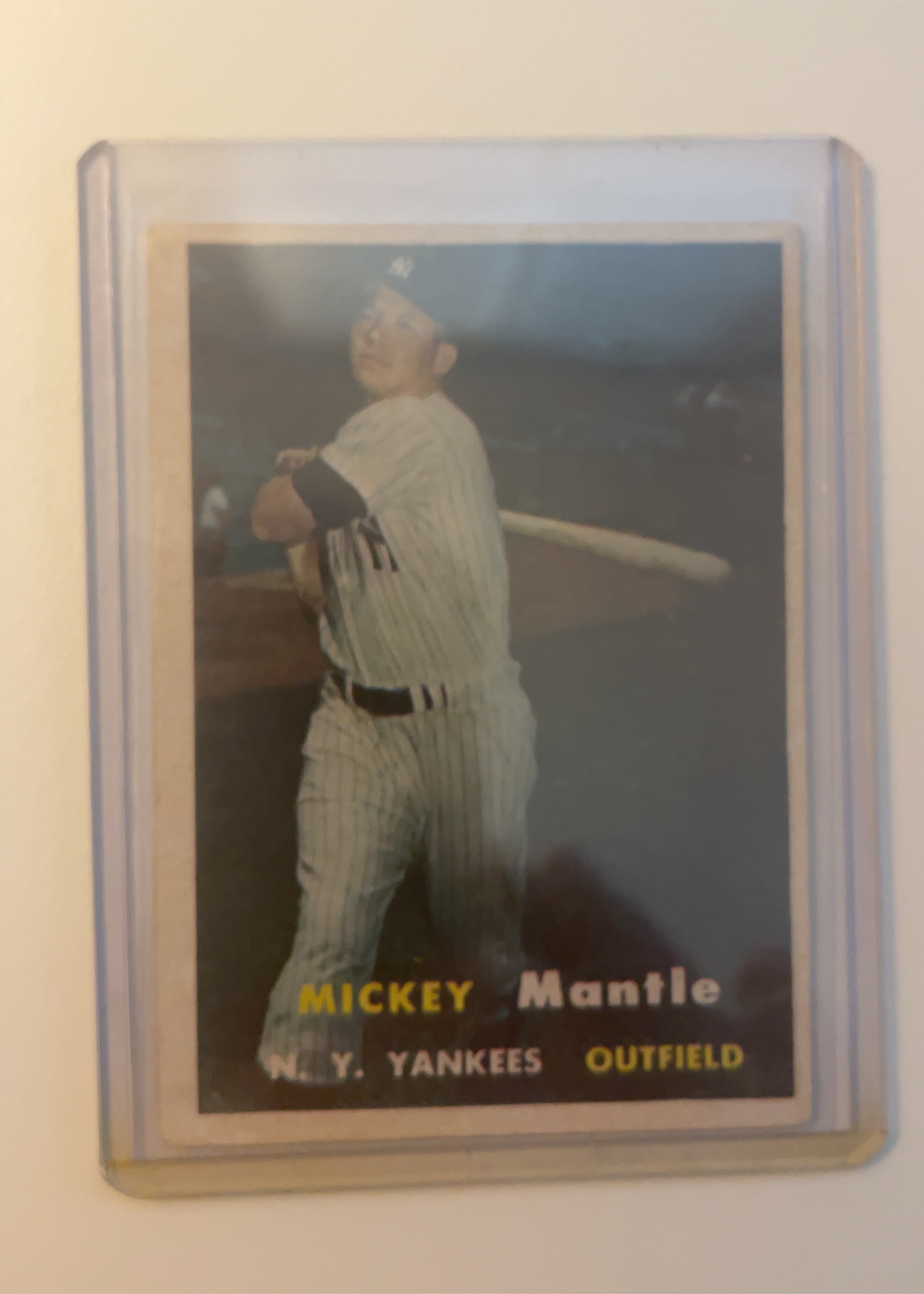 Vintage Topps Mickey Mantle, a Good 2 ZeroPop community scan with a center crease