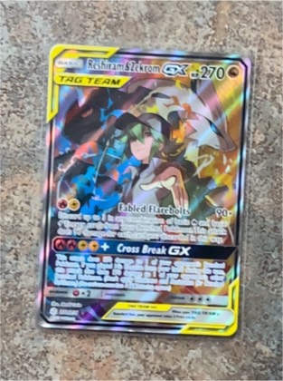 Reshiram & Zekrom GX (Full Art), graded 9.0