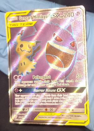 Gengar & Mimikyu GX (Full Art), graded 7.5