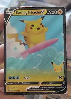 Surfing Pikachu V graded 8.5