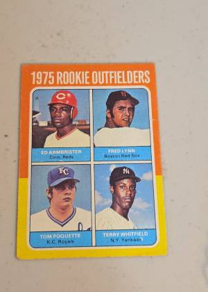 1975 Rookie Outfielders (Ed Armbrister / Fred Lynn / Tom Poquette / Terry Whitfield), graded 7.0