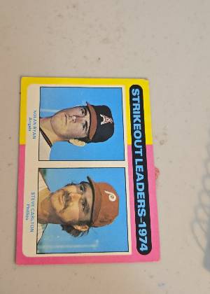 1974 Strikeout Leaders (Nolan Ryan / Steve Carlton), graded 8.0