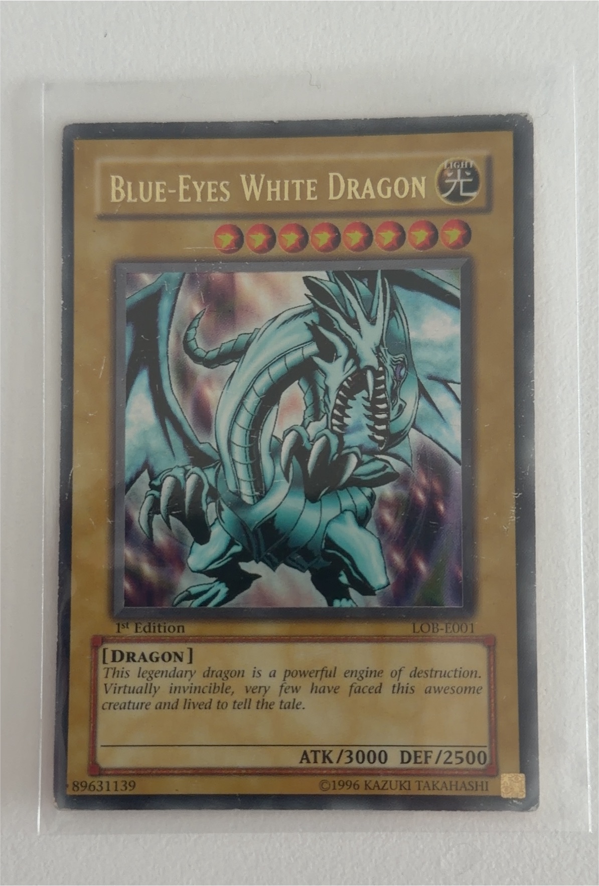 1st Edition Blue-Eyes White Dragon, a Very Good-Excellent 4.5 ZeroPop community scan