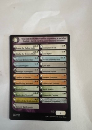 Meld Checklist Card, graded 9.0