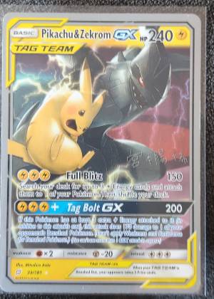 Pikachu & Zekrom GX, graded 2.5