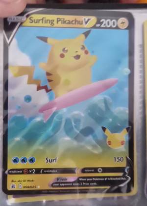 Surfing Pikachu V, graded 8.0