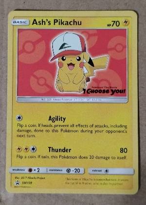 Ash's Pikachu - SM109, graded 7.5