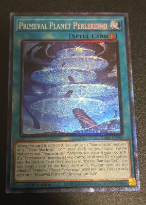 Primeval Planet Perlereino (Quarter Century Secret Rare), graded 9.0