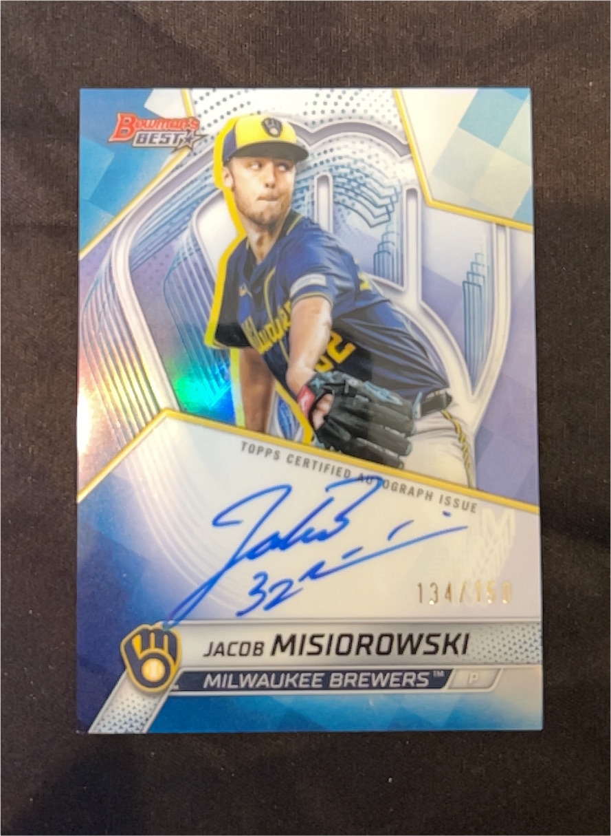 Jacob Misiorowski 2025 rookie card, graded a 10 by ZeroPop (community scan)