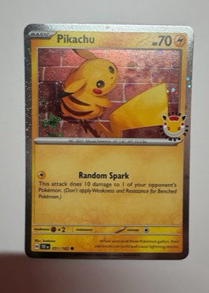 Pikachu - 051/162 (Cosmo Holo) graded 9