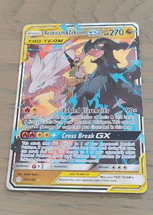 Reshiram & Zekrom GX, graded 8.5