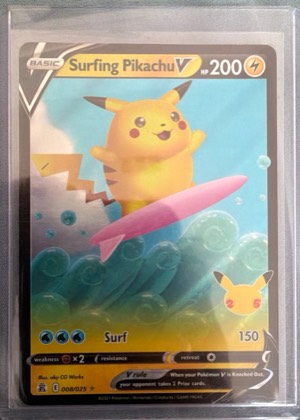 Surfing Pikachu V graded 9