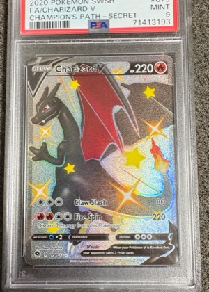 Charizard V (Secret), graded 9.0