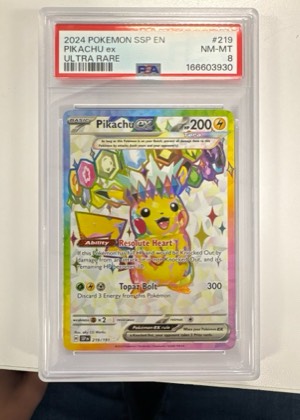Pikachu ex, graded 8.0