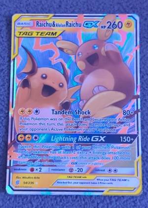Raichu & Alolan Raichu GX, graded 9.0