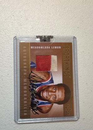 2008 Sportkings Series B Autograph Silver #MLE1 Meadowlark Lemon, graded 8.5